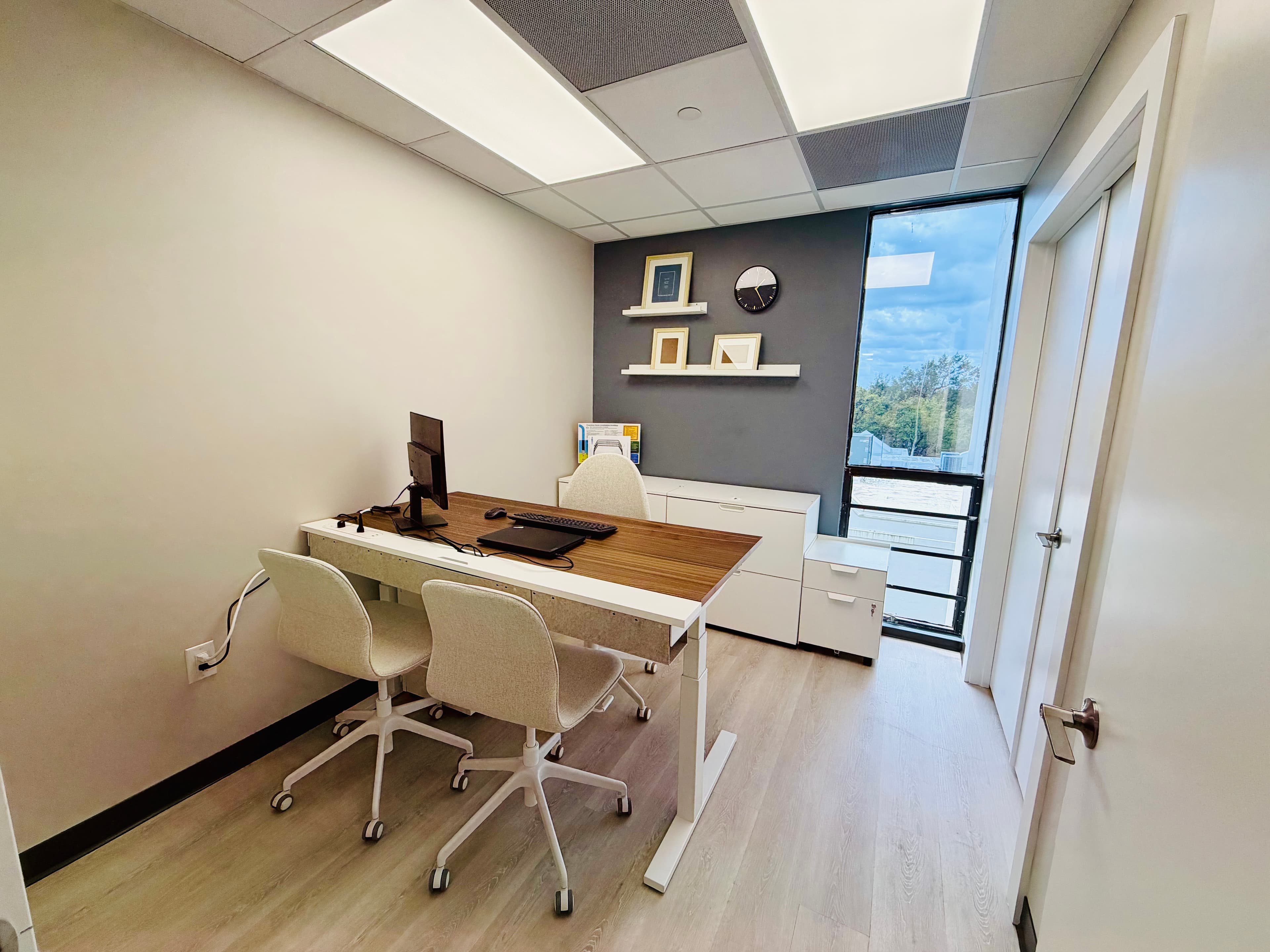 Clinical consultation office with natural light